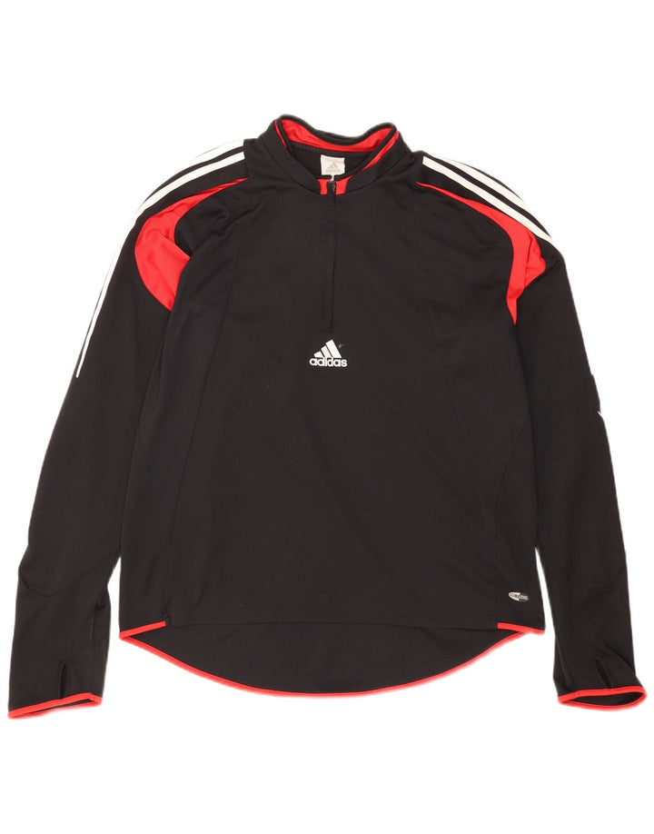 Adidas Hombre Climacool Zip Neck Jersey Chándal Top XL Negro Colorblock