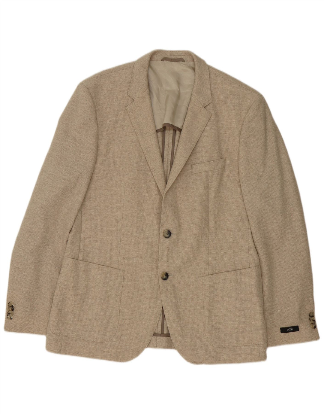 Hugo Boss Chaqueta tipo blazer de 2 botones para hombre EU 52 XL Lana virgen beige