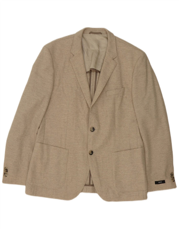 Hugo Boss Chaqueta tipo blazer de 2 botones para hombre EU 52 XL Lana virgen beige