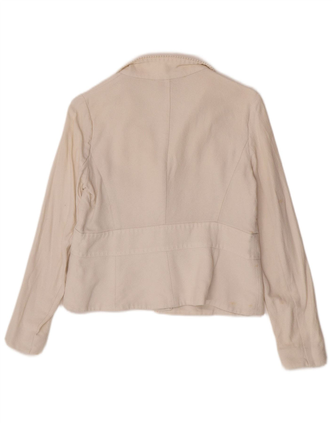 Chaqueta tipo blazer corta con 1 botón para mujer Valentino IT 44 Mediana de algodón blanco roto