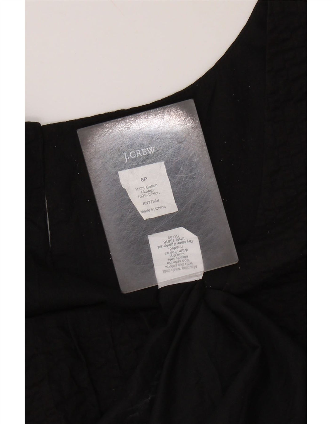 J. Crew Vestido sin mangas para mujer, talla 6, algodón negro mediano