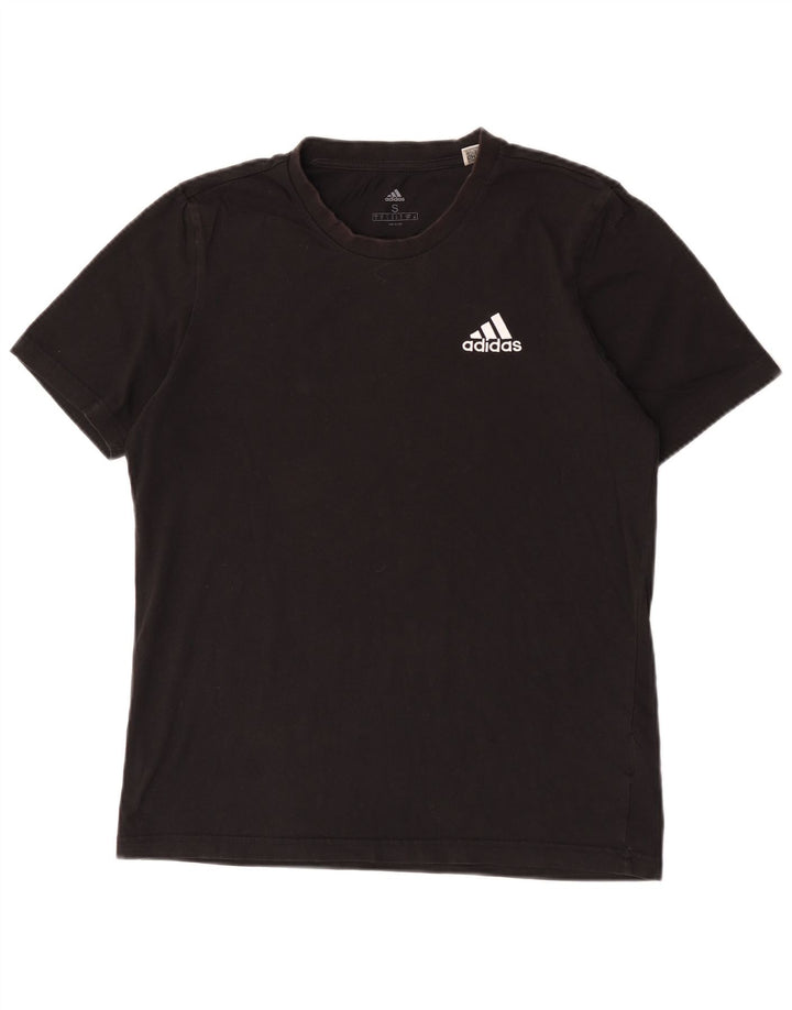 Adidas - Camiseta para hombre, talla pequeña, algodón negro