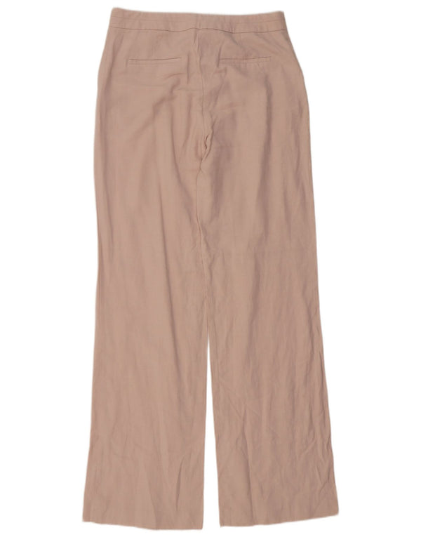 Zara Mujer Pantalones Casuales De Pierna Ancha Mediano W28 L35 Viscosa Rosa