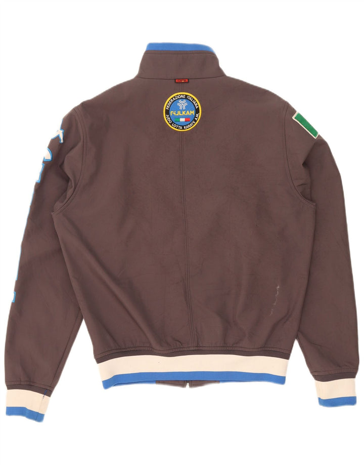 Kappa Hombre Italia Graphic Chándal Top Chaqueta Marrón Medio Colorblock