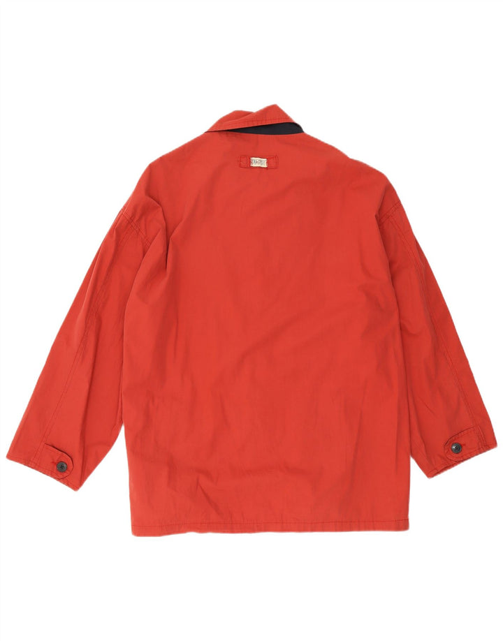 Vintage hombres cortavientos chaqueta Reino Unido 40 algodón rojo grande