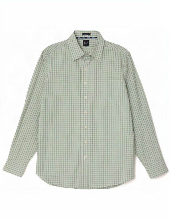 Camisa Gap de corte clásico para hombre, talla 17 1/2 XL, algodón a cuadros verde