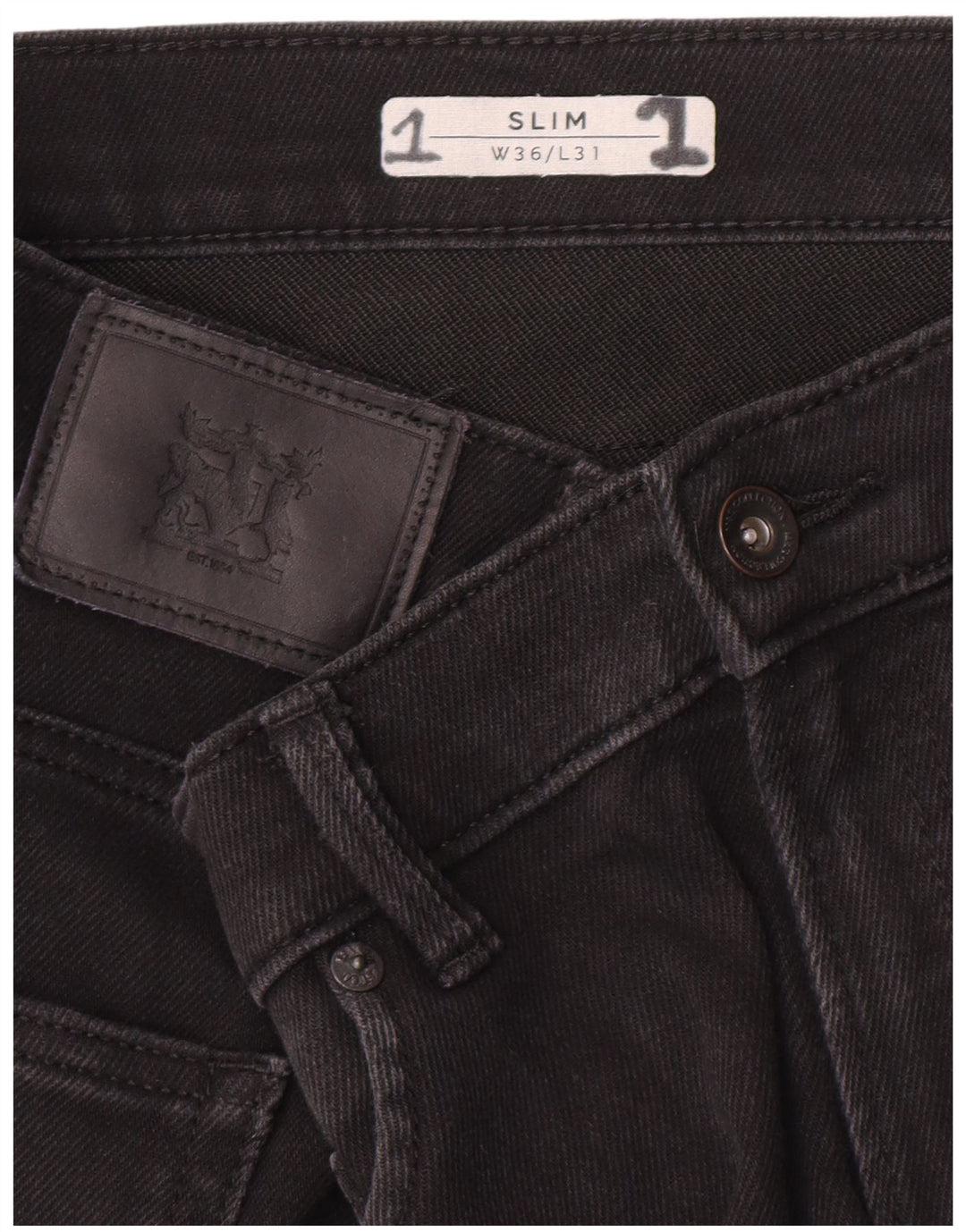 Marks & Spencer Vaqueros ajustados para hombre W36 L31 Negro
