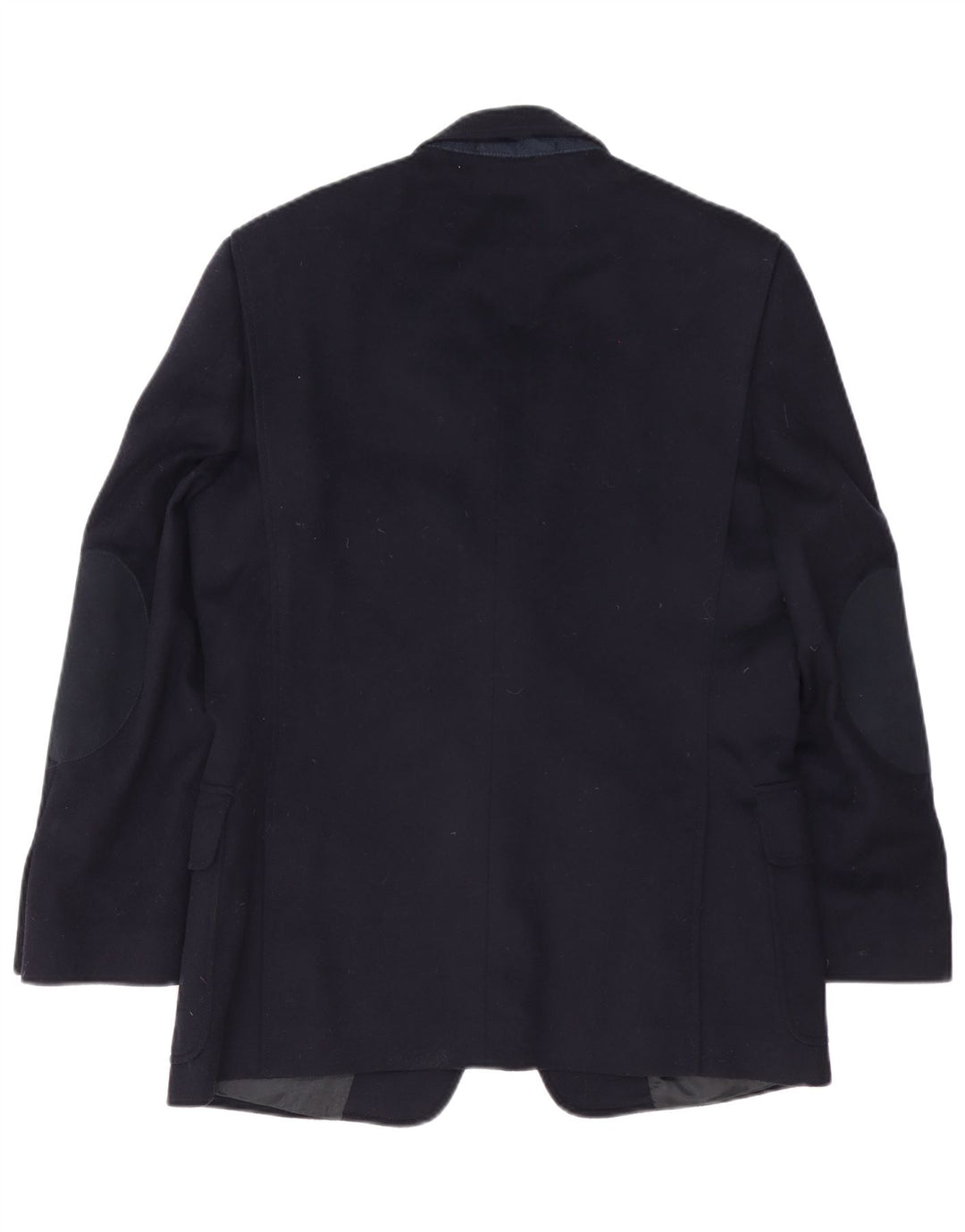 Vintage hombres 2 botones Blazer chaqueta IT 48 medio azul marino lana virgen
