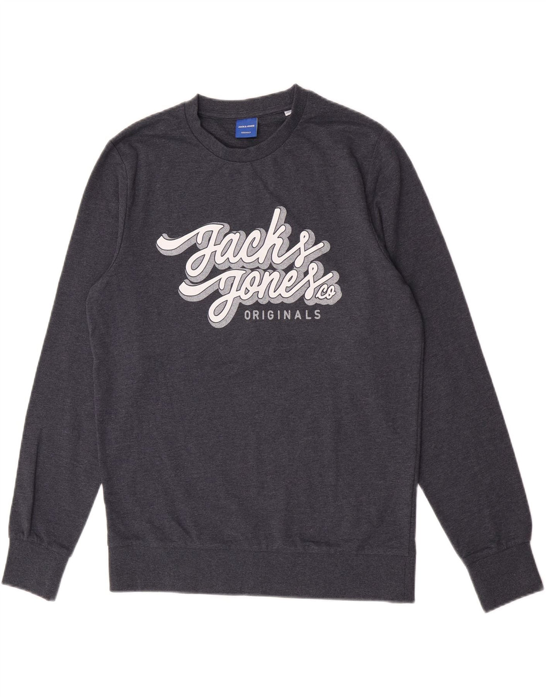 Jack & Jones Hombre Sudadera Gráfica Jumper De Algodón Moteado Azul Medio