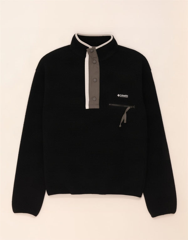 Columbia Jersey de forro polar con cuello de botón para hombre 2XS Poliéster negro