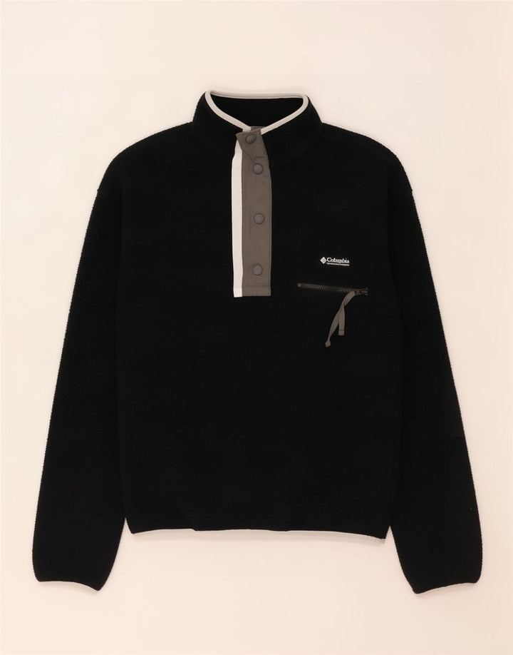 Columbia Jersey de forro polar con cuello de botón para hombre 2XS Poliéster negro