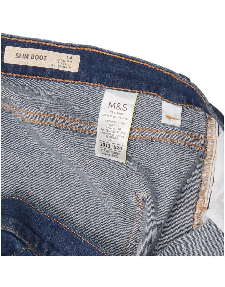 Marks & Spencer Jeans Regular Slim Bootcut para Mujer UK 40 Large W34 L30 Azul