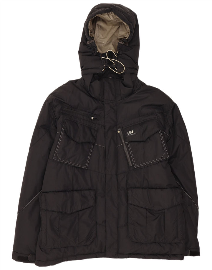 Helly Hansen Chaqueta acolchada con capucha para hombre UK 42 XL Nylon negro
