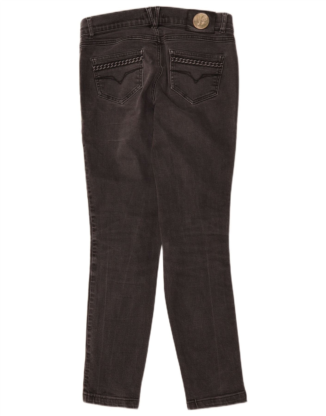 Versace Jeans ajustados para mujer IT 42 Medium W30 L29 Algodón gris