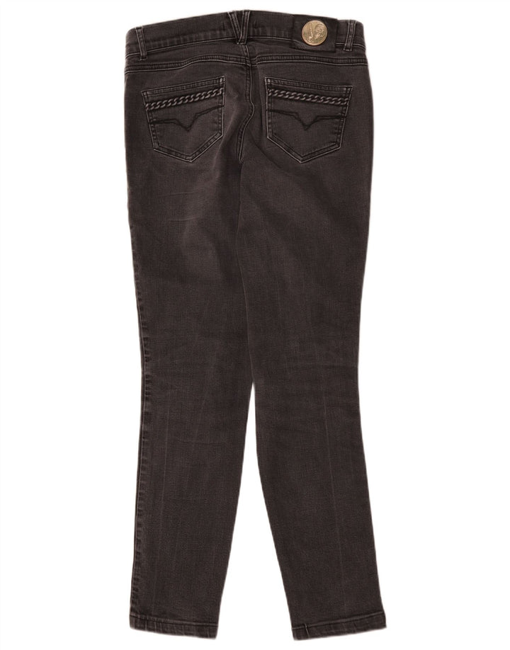 Versace Jeans ajustados para mujer IT 42 Medium W30 L29 Algodón gris