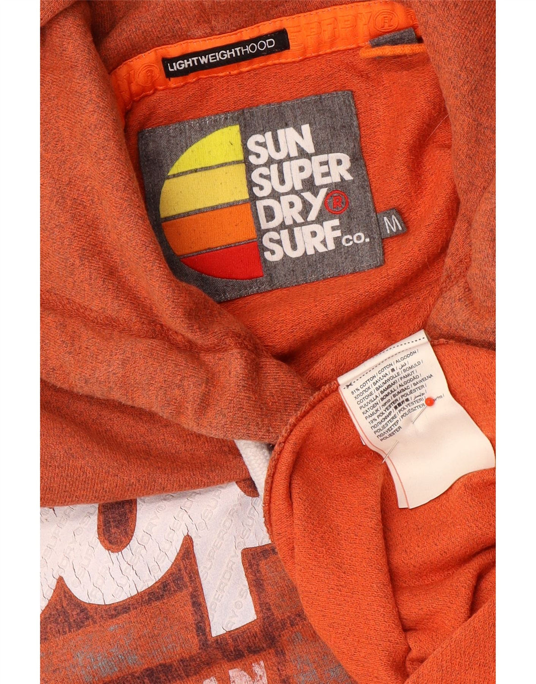 Superdry Jersey con capucha gráfica de algodón naranja medio para hombre