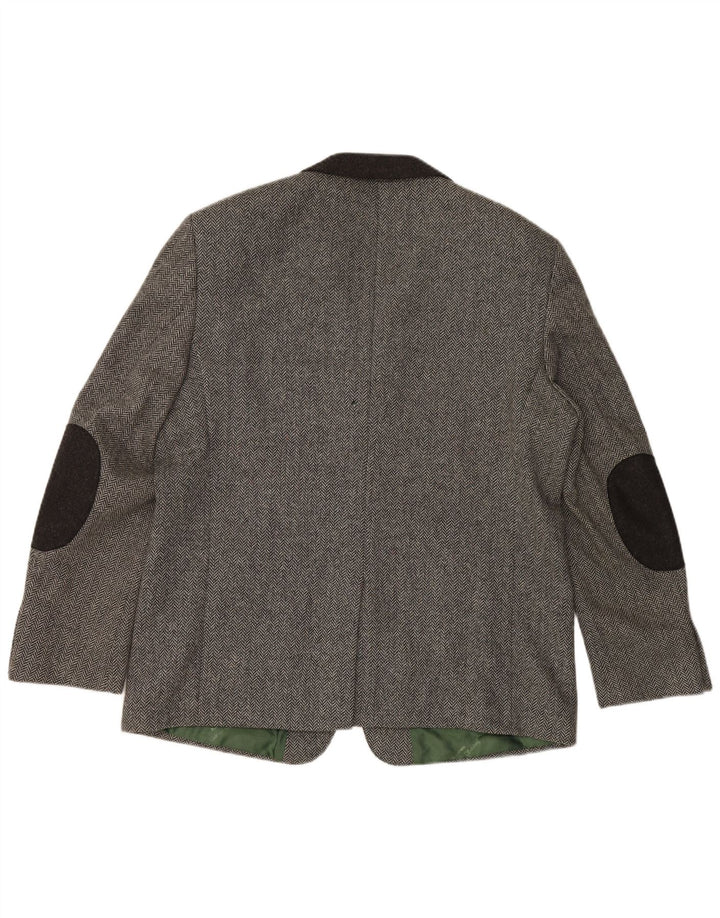 H.MOSER Chaqueta tipo blazer de 3 botones para hombre EU 54 2XL Lana en espiga gris