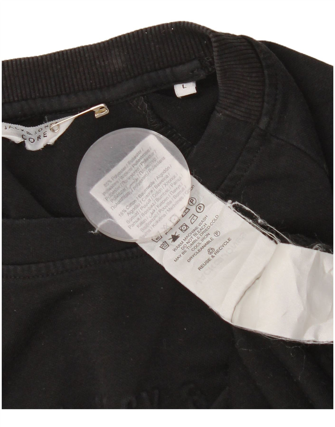 Jack & Jones Hombre Sudadera Jumper Large Negro Poliéster