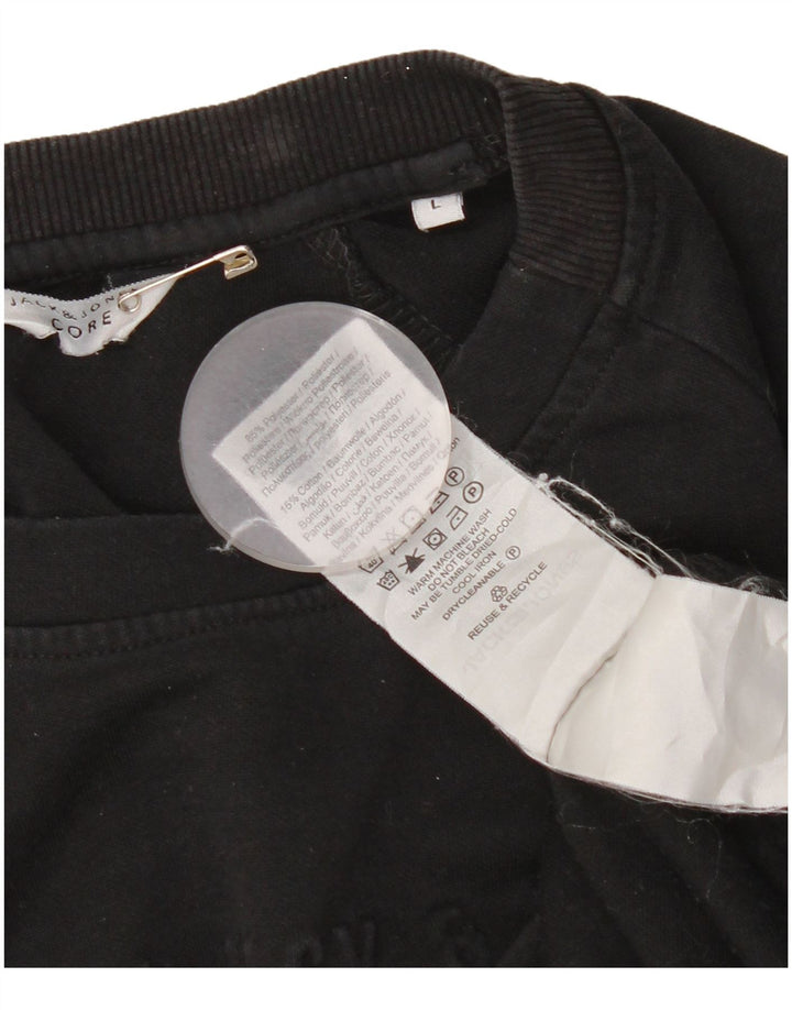 Jack & Jones Hombre Sudadera Jumper Large Negro Poliéster
