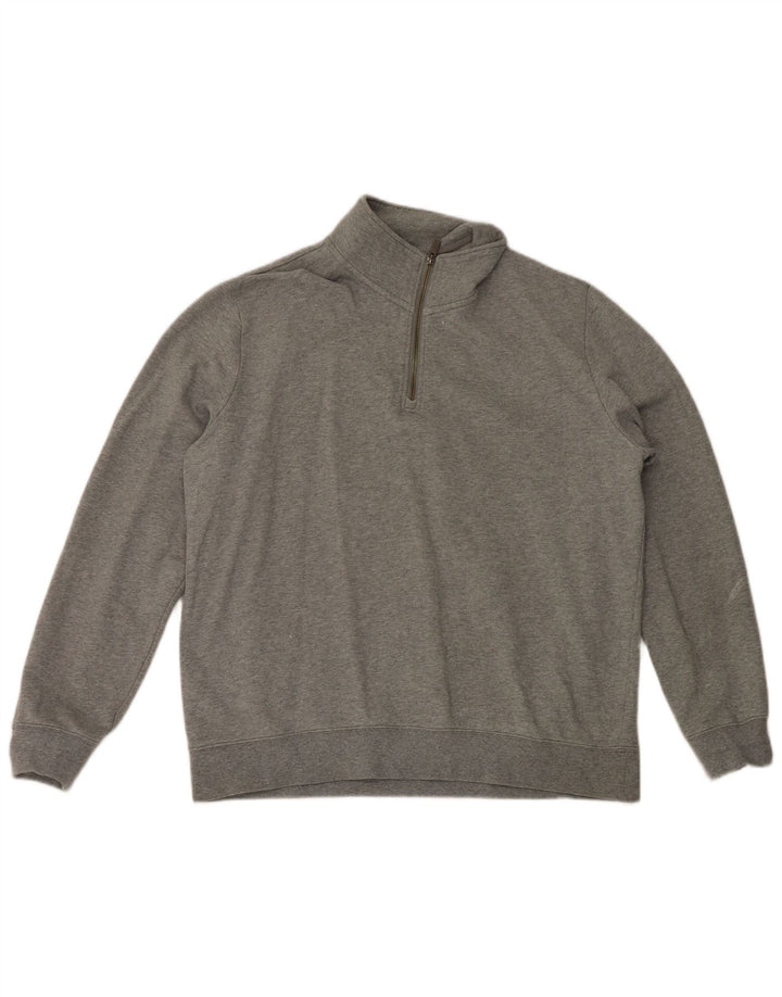 Marks & Spencer - Sudadera con cuello y cremallera para hombre, talla XL, algodón gris