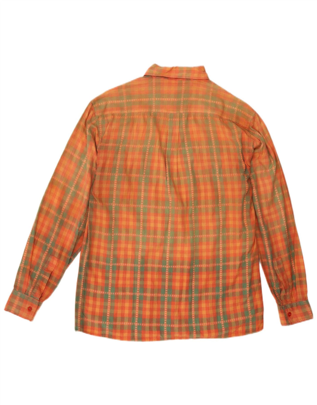 Camisa vintage para hombre con cuadros naranjas pequeños