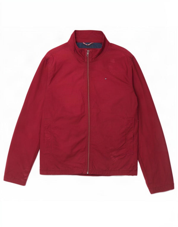 Tommy Hilfiger Chaqueta Bomber para Hombre UK 38 Algodón Burdeos Medio