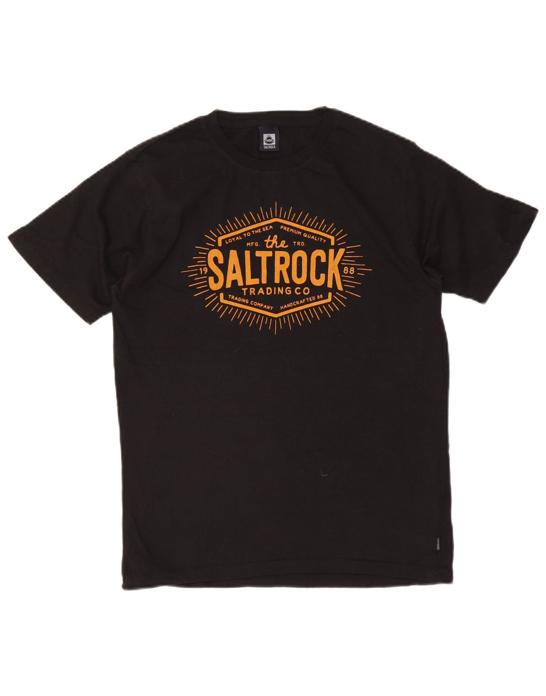 Saltrock - Camiseta gráfica para hombre, talla pequeña, algodón negro