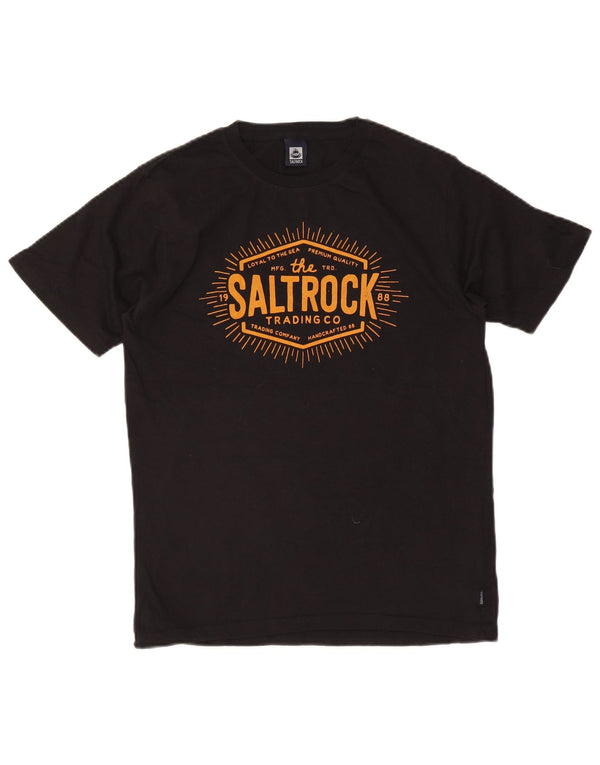 Saltrock - Camiseta gráfica para hombre, talla pequeña, algodón negro