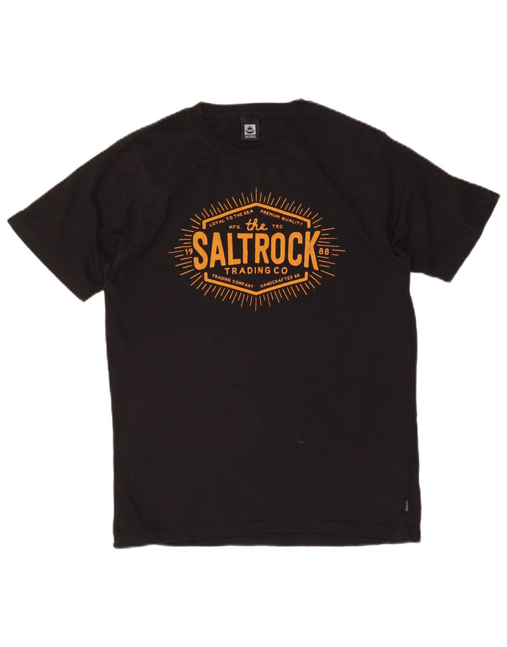 Saltrock - Camiseta gráfica para hombre, talla pequeña, algodón negro