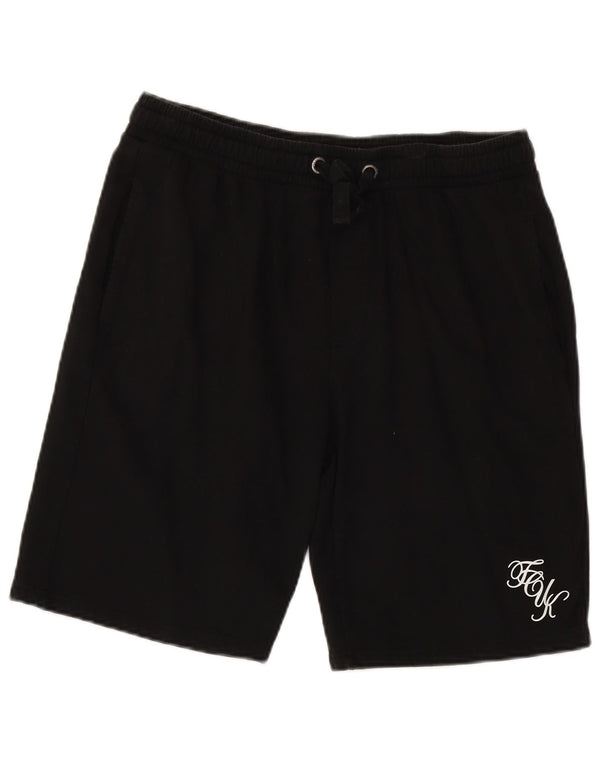 French Connection Pantalones cortos deportivos para hombre XL Algodón negro