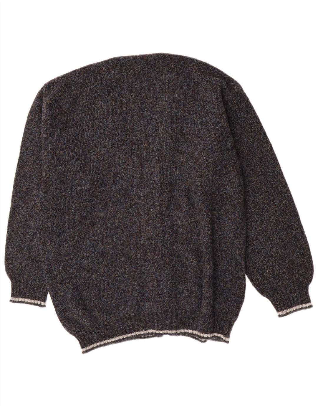 Vintage hombre Cardigan suéter IT 54 XL lana gris