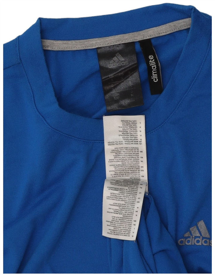 Adidas Mens Climalite Camiseta Top Pequeño Azul Poliéster