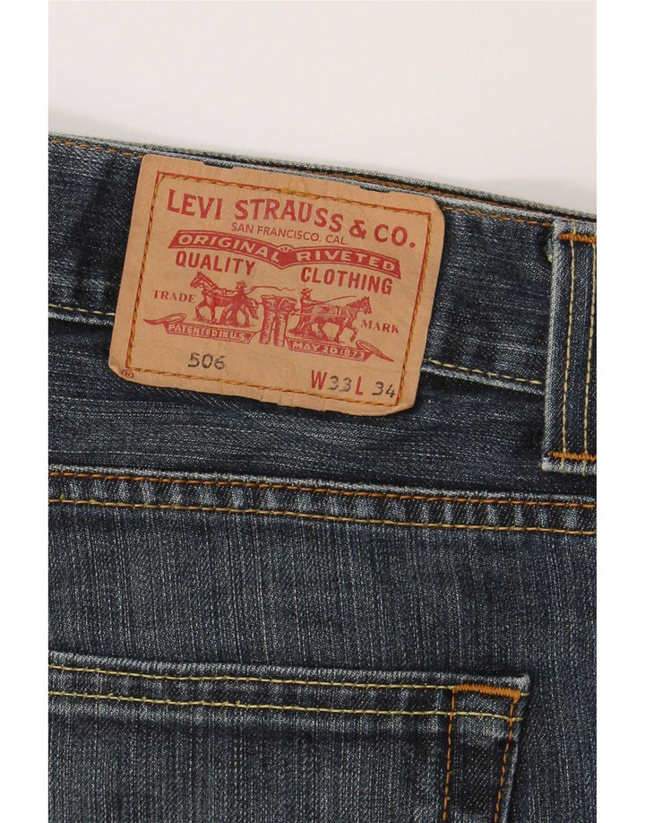 Levi's Vaqueros rectos de corte estándar 506 para hombre W33 L31 Azul