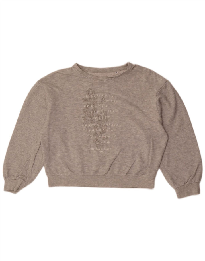 Mustang Sudadera de gran tamaño con gráfico para mujer, talla 10, color gris