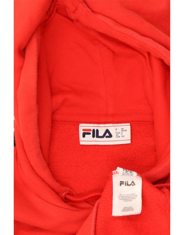 FILA Hombre Sudadera Con Capucha Gráfica Jersey Pequeño Rojo Colorblock Algodón