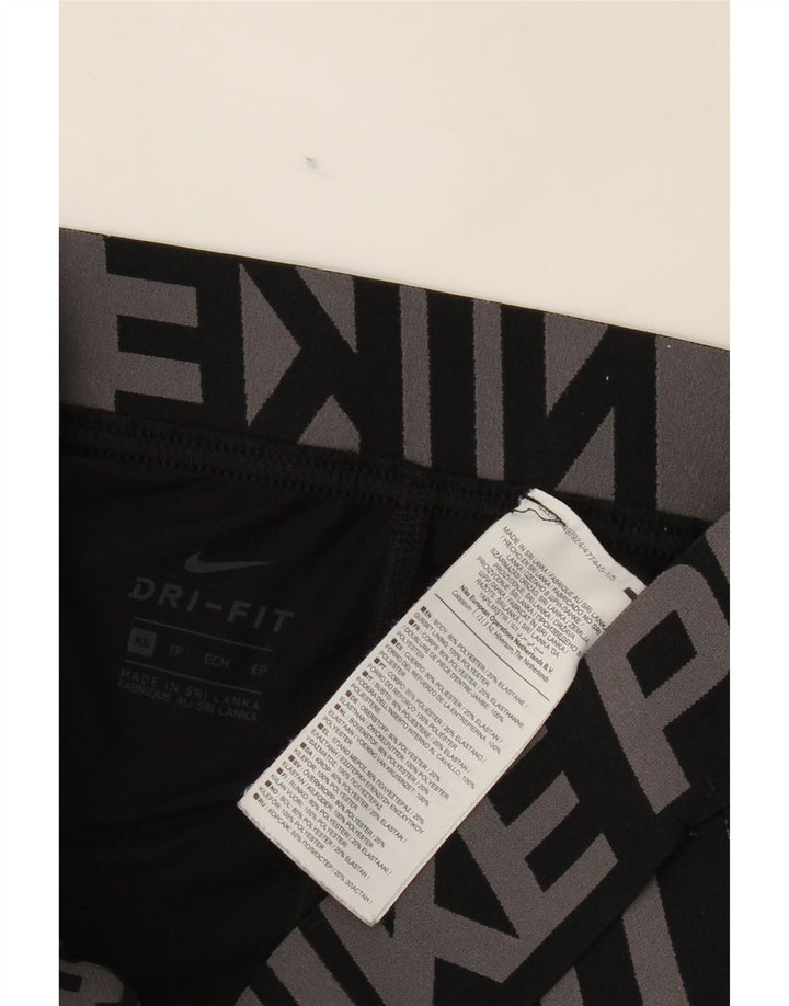 NIKE Womens Graphic Leggings UK 6 XS  Black Polyester Vintage Nike and Second-Hand Nike from Messina Hembry 