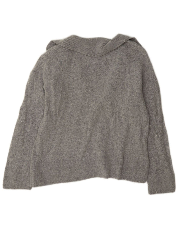 Massimo Dutti Jersey Corto con Cuello Polo para Mujer UK 10 Small Viscosa Gris