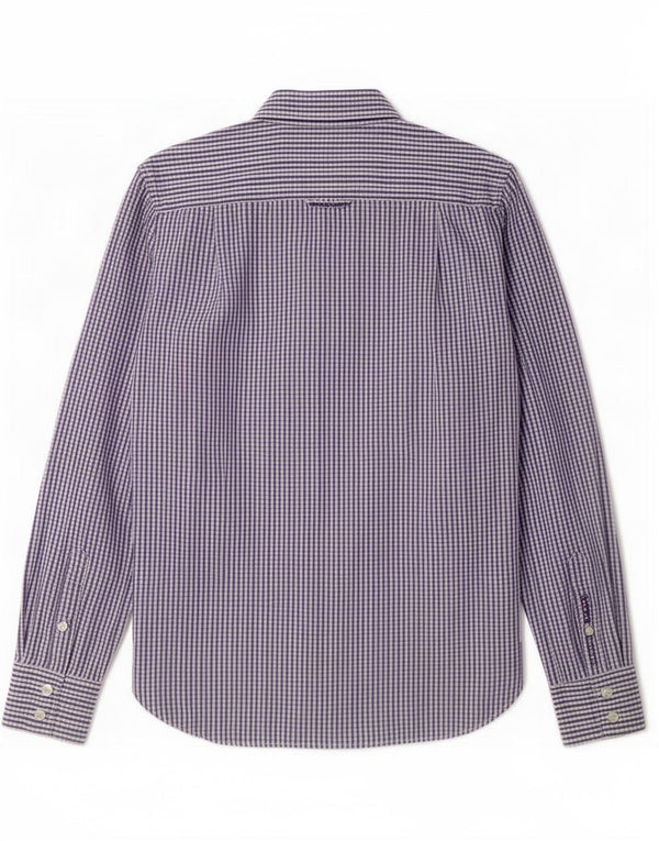 Camisa Superdry para hombre de algodón a cuadros morado grande