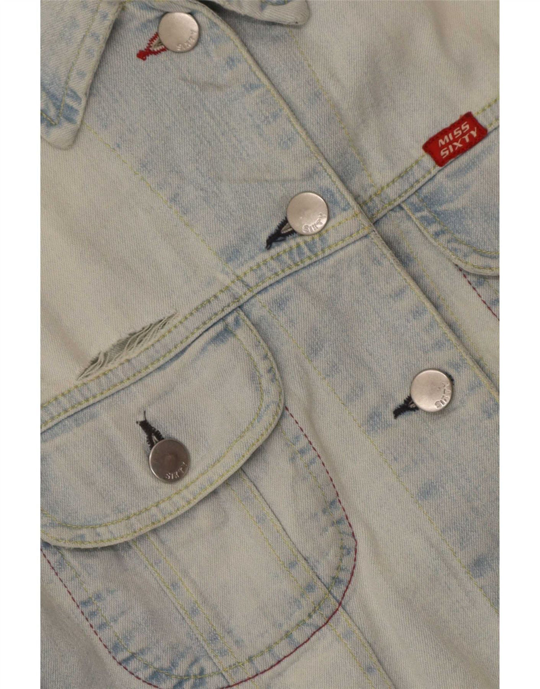 Miss Sixty Chaqueta vaquera corta para mujer UK 44 Algodón azul grande