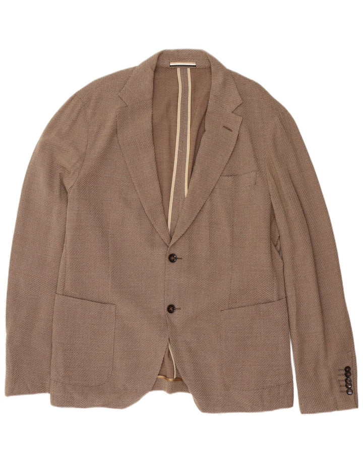 Hugo Boss Chaqueta Blazer Slim Fit con 2 Botones para Hombre EU 56 3XL Lana Virgen Marrón