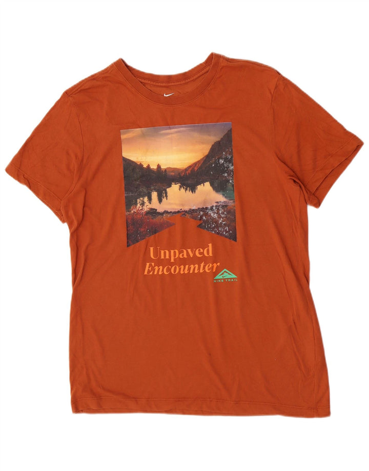 Camiseta Nike Dri Fit Graphic para hombre de algodón marrón medio