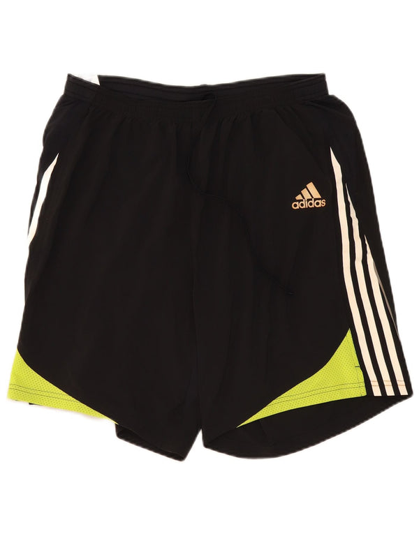 Adidas - Pantalones cortos deportivos para hombre, talla grande, color negro, poliéster
