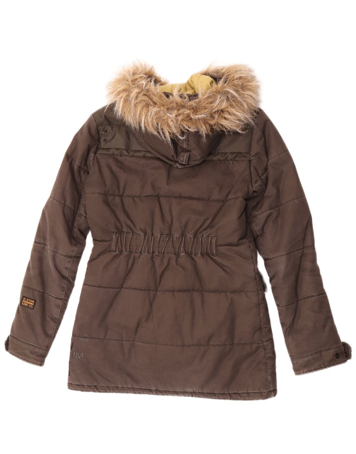 Chaqueta acolchada con capucha para mujer G-Star UK 44 Algodón marrón medio