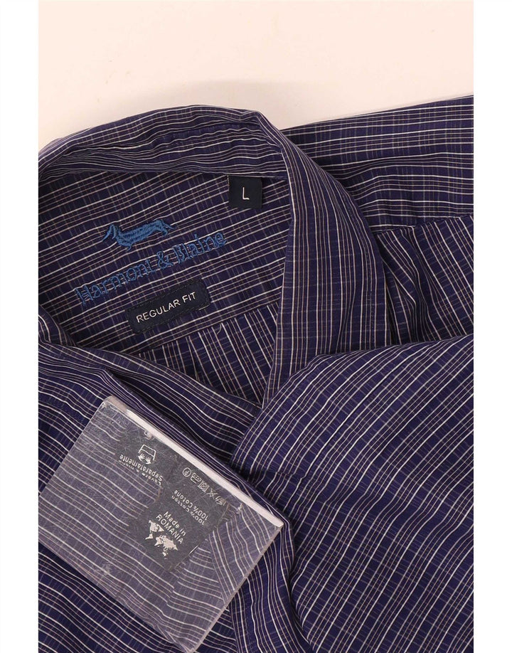 Camisa Harmont & Blaine de corte regular para hombre de algodón a cuadros azules grandes