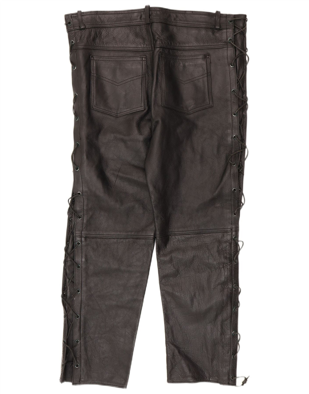 American Eagle Pantalones de cuero delgados para hombre W36 L30 Cuero negro