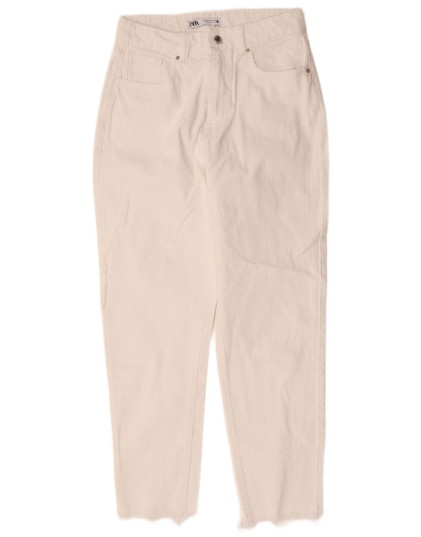 Zara Jeans Cónicos Para Mujer EU 38 Small W28 L28 Algodón Blanco