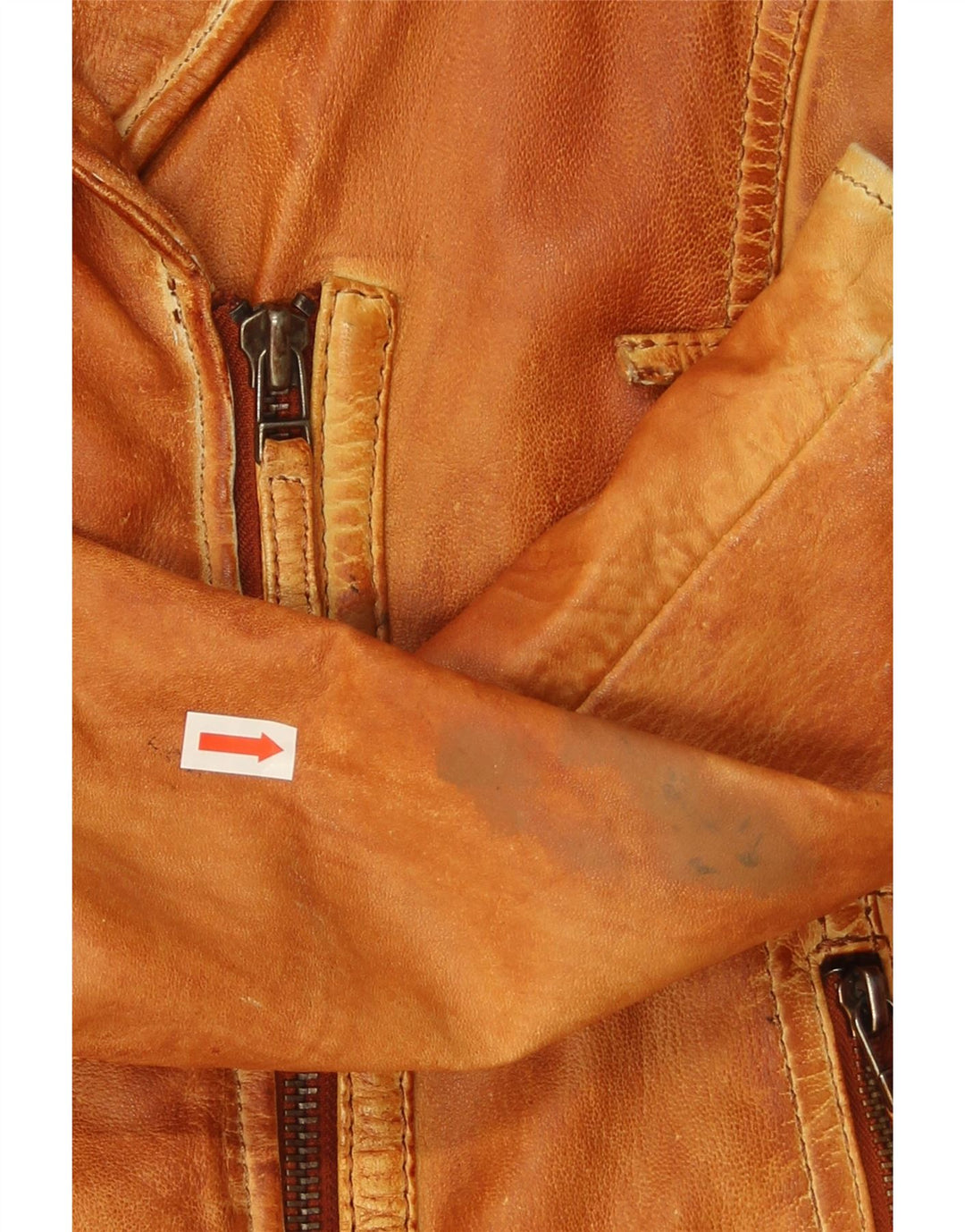 Gipsy Chaqueta motera de cuero para mujer UK 44 Cuero marrón medio