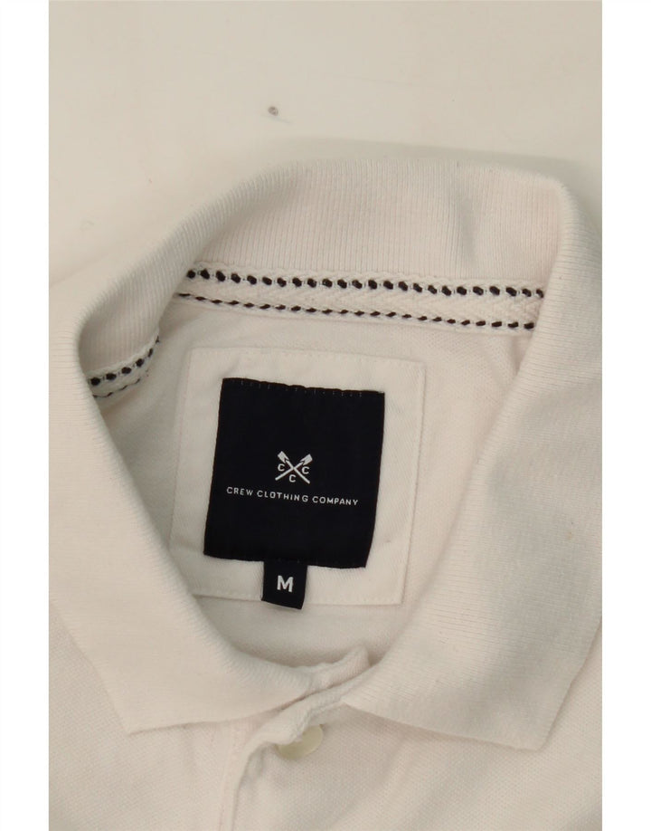 CREW CLOTHING Mens Polo Shirt Medium White Cotton Vintage Crew Clothing and Second-Hand Crew Clothing from Messina Hembry 