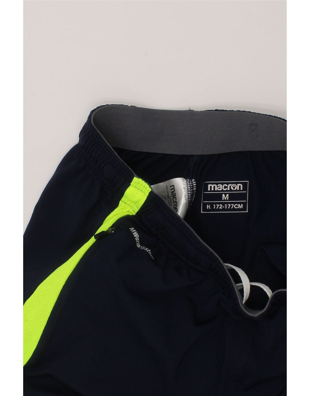 MACRON Boys Graphic Sport Shorts 15-16 Years Medium Navy Blue Colourblock Vintage Macron and Second-Hand Macron from Messina Hembry 