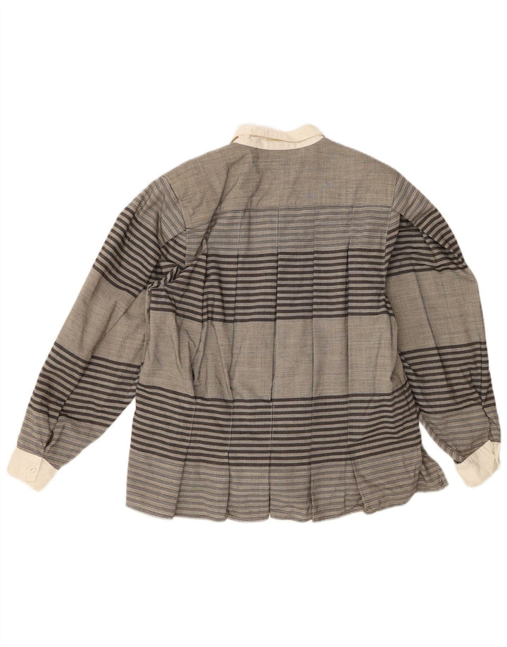Blusa vintage para mujer IT 44 Gris medio a rayas